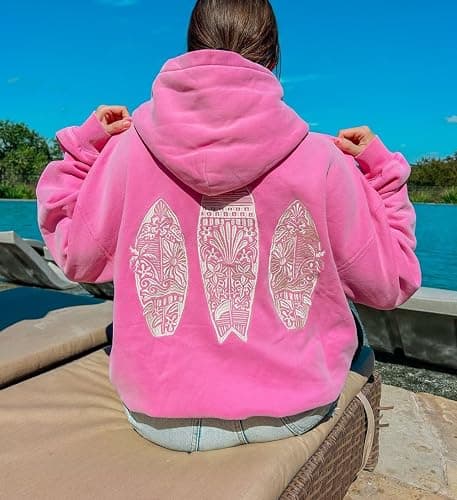 ROAONOCOMO Women Y2K Embroidered Hoodie Floral Graphic Oversized Pullover Hoodie Cute Animal Pocket Hooded Sweatshirts - Image 1