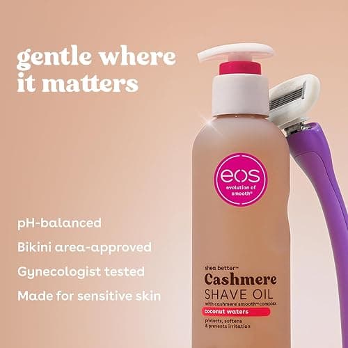 eos Cashmere Shave Oil – Coconut Waters, Moisturizing Shave Oil with Shea Butter & Glycerin, Helps Prevents Irritation & Razor Burn, Vegan, 6 fl oz thumbnail 4