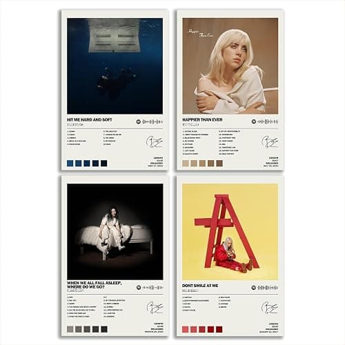 generisch Album Cover Limited Edition Posters (Set of 4) Unframed 8inch X 12inch(20 X 30cm) Room Aesthetic Music Posters - Image 1