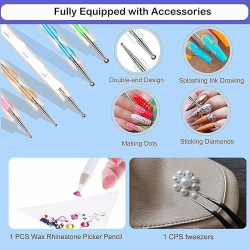 B7000 Adhesive Rhinestones Glue for Crafts, 2PCS 110ml / 3.7 fl oz with 5 Dotting Pen Tool, Wax Pencil and Tweezer, Jewelry Glue for DIY Craft, Makeup, Shoes, Jewelry Making, Nail Art thumbnail 6