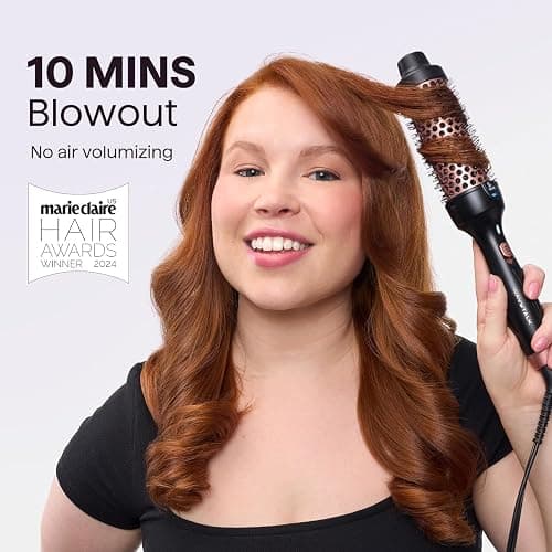 Wavytalk Thermobürste, Thermal Brush 38mm Ionische Lockenbürste erhitzt zur Erzeugung natürlicher Locken, Heiße Rundbürste für Blowout Express, EU-Plug Dual-Spannung thumbnail 2