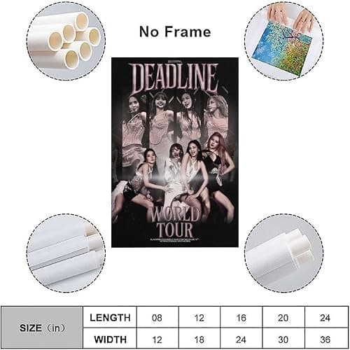 GOMFQUMVY Blackpink Poster Music Tour Live Band Kpop Group Vintage Retro Cover Für Zimmer, Ästhetische Leinwand-Wandkunst, Schlafzimmer-Dekor Posters 12x18inch(30x45cm) thumbnail 3