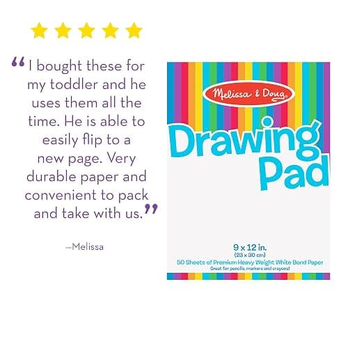 Melissa & Doug Drawing Paper, Sketch Pad, 3-Pack Bundle for Coloring, Writing or Painting (9 x 12 inches) - 50 Sheets Each, Kids Drawing Pad & Art Supplies for Kids Ages 3+ - FSC Certified | 3 Drawing Pads, 150 Sheets, Heavyweight Bond Paper, White, Sketching and Painting, Premium Art Supplies for Kids, Ages 3+ thumbnail 7