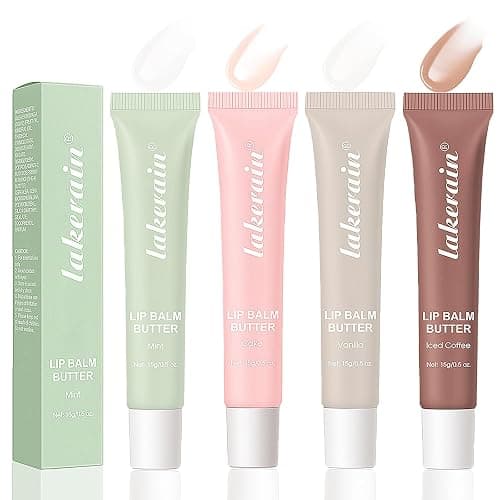4 PCS Lip Glossy Butter Balm Set, Tinted Lip Balm Instant Moisture and Hydration Lip Gloss, Long Lasting Hydrating Glow Reviver Lip Care Oil, Christmas Makeup Gift for Women - Image 1