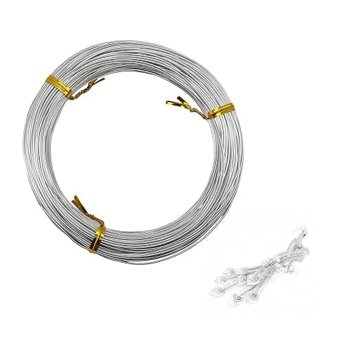 18 Gauge Aluminum Craft Wire,98 Ft Silver Metal Wire for Jewelry Making and DIY Projects,Bendable Metal Wire for Arts, Crafts, and Christmas Ornaments - Image 1