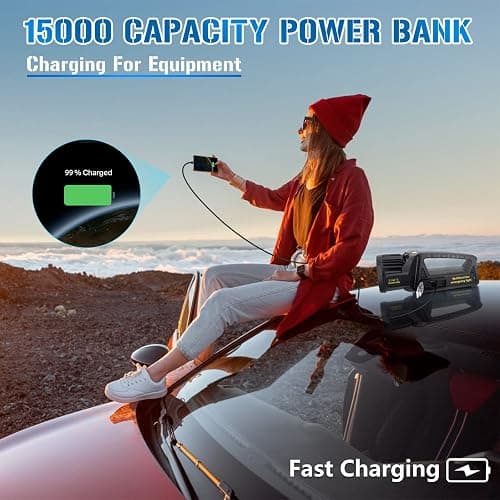 JSKNB Spotlight 3000000 Lumens, 9 Modes Rechargeable Led Spotlight Flashlight with 350° Rotate Head, Super Bright Spot Lights Outdoor Handheld, IPX6 Waterproof Solar Flashlight As Seen on TV, XX-Large thumbnail 6