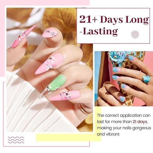 JODSONE 23 PCS Gel Polish Kit Colorful Fashion Classic Nail Gel Set 3 Bottles of Base Coat Matte and Glossy Top Coat thumbnail 5