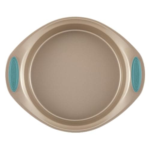 Rachael Ray 47578 Cucina Nonstick Bakeware Set with Grips Includes Nonstick Bread Pan, Baking Sheet, Cookie Sheet, Baking Pans, Cake Pan and Muffin Pan - 10 Piece, Latte Brown with Agave Blue Grips - 10 Piece - Latte Brown with Agave Blue Grips - Bakeware Set thumbnail 15