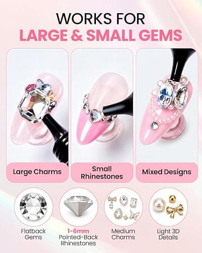 Makartt Rhinestone Glue for Nails: Super Strong 3D Gel for Nail Charms 30g | 30-Day Hold. Crystal Clear, Non-Yellowing Medium-Viscosity UV Cured Gel for 1–6mm Rhinestone, Gem & Charm. DIY, Salon & Gift. thumbnail 3