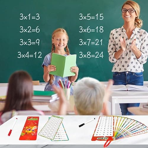 Anemeeoke 0-12 Multiplication Flash Cards, Large Math Table Flashcards, Multiplication Chart, Educational Times Table Flashcards for Classroom for 1st to 3rd Grades thumbnail 6