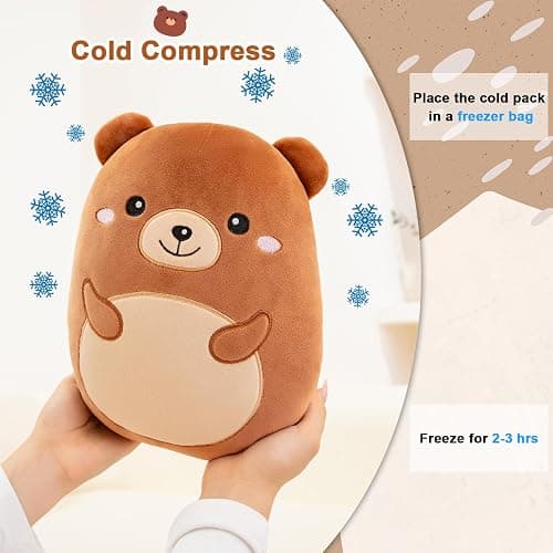 Finebee Bear Microwavable Heating Pad for Period Cramps, Cute Bear Plush, Weighted Stuffed Animal Warm Gifts for Kids Adults 10 Inch, 1.2 Lbs thumbnail 7