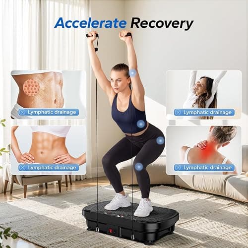 Merach Vibration Plate Exercise Machine, Bluetooth Vibration Plate for Lymphatic Drainage, Full-Body Workout Vibrating Platform for Weight Loss, Fitness Equipment for Home Women Men thumbnail 2