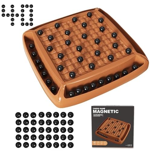 Magnet Game, Magnetic Game Chess 40 Piceses, Family Games for Kids and Adults, Board Game for Kids 8-12 Family Games Night 2-4 Players, Gifts for Teens Kid (Brown) - Image 1