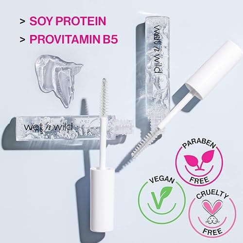 wet n wild Mega Clear Brow & Lash Mascara - Sculpts Brows, Defines Lashes, Conditioning with Soy Protein & ProVitamin B5, Primer & Top Coat, Cruelty-Free & Vegan - Clear thumbnail 3