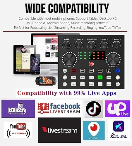 Podcast Equipment Bundle, BM800 Podcast Microphone Bundle with V8s Voice Changer, Condenser Microphone Recording Studio Package for Podcasting Live Streaming Singing PC Mobile TikTok YouTube thumbnail 5