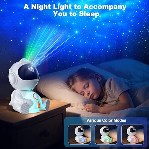 Astronaut Galaxy Projector, Star Projector with 8 Nebula Modes, 360° Adjustable Projection Lamp, Remote & Timer Starry Sky Light, Cute Rocket Night Light for Bedroom, Space Gift for Kids Adult thumbnail 5