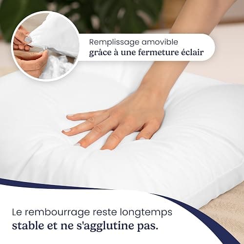 Gentle North Lot de 2 oreillers (40x40 cm Gros) - pour lit et comme Coussin canape décoratif - avec Fermeture éclair pour Le Rembourrage - Coussin de canapé - Lavable jusqu'à 60 °C, Certifié Öko-Tex thumbnail 4