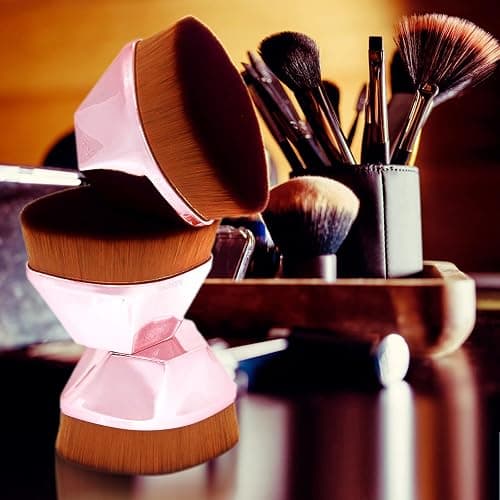 Foundation Brush, Daubigny Perfect Makeup Brush for Face Blush Liquid Powder Foundation Brush for Blending Liquid, Cream or Flawless Powder Cosmetics with Protective Case (Rose Golden) thumbnail 7