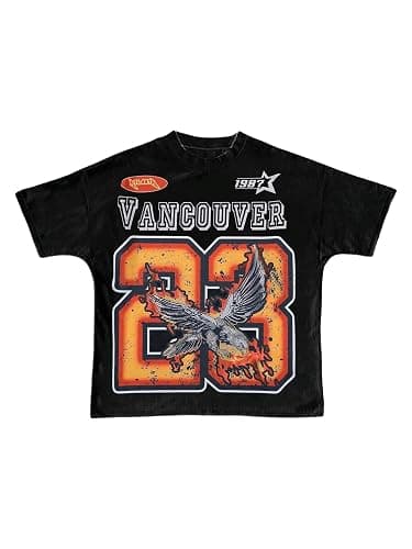 WDIRARA Boy's Jersey Shirt Oversized Number Graphic Tee Short Sleeve Crewneck Tops - Image 1