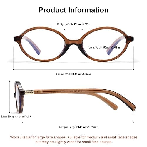 ViewJoy Retro Oval Blue Light Glasses for Women Fashion Computer Glasses Bluelight Blocking Eyewear Vintage Frame thumbnail 2