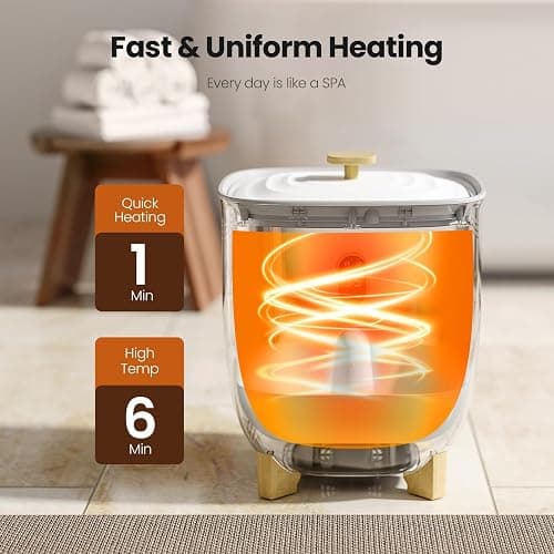 AGLUCKY Towel Warmer for Bathroom, 25L Large Towel Warmers Bucket with 2 Heating Modes, LCD Screen, 20/40/60/90 Min Auto Shut-Off, Fits Blankets, Bathrobes, PJ's, Ideal Gift for Family, White thumbnail 3