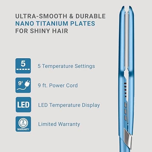 BabylissPRO Nano Titanium Ultra-Sleek Hair Straightener, Flat Iron for All Hair Types thumbnail 3
