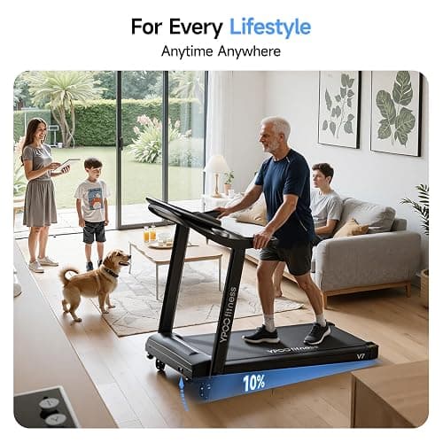 YPOO Treadmills for Home, Folding Treadmill with 8% Incline, 12km/h Walking Pad Foldable, Low Noise Walking Treadmill with Large Running Area, LED Display, 136kg Weight Capacity thumbnail 8