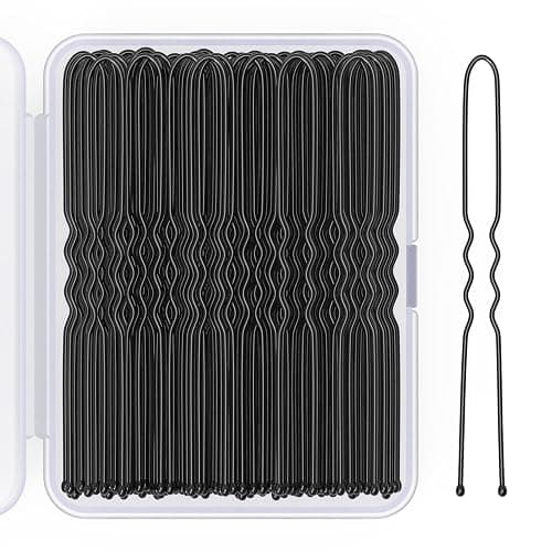 2.8 Inch U Shaped Hair Pins for Women Girls, Long Hair Pin Bobby Pin for Secure Bun Hairstyles, 100 Count (Black) - Image 1