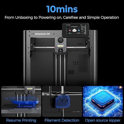 FLASHFORGE Adventurer 5M 3D Printer,600mm/s Max High-Speed FDM 3D Printers with Fully Auto Leveling, 280°C Direct Extruder with Quick Detachable Nozzle, Effective Cooling, Core XY Structure thumbnail 8