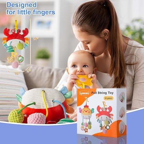 Lynncare Car Seat Toy for Babies 0-6 Months, Stroller Toy with a Convenient Clip, Carseat Toys Hanging Baby Accessories,Built-in Bell, Rattle,Mirror for Infant,Babies Gift 0-3-6-12 Months Boy Girl thumbnail 8