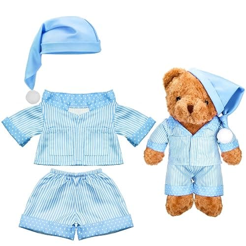 Civaner Stripe Bear Clothes Stuffed Animal Clothes 12 -16 Inch Build a Lovely Stuffed Animal Costumes and Accessories Fit, Bear is Not Included(Blue) - Image 1