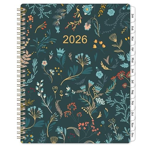 2026 Planner - 2026 Planner Weekly and Monthly, Jan 2026 - Dec 2026, Planners Weekly and Monthly, 8.5" x 11" Planners Calendar with Tabs & Pocket, Flexible Cover, Twin-Wire Binding - Image 1