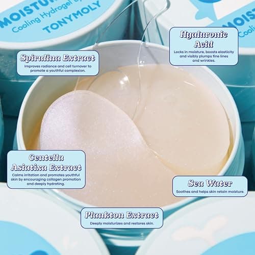 TONYMOLY Hydrogel Eye Patches, Refreshing & Hydrating Eye Patches for Tired Under Eyes, Restores Skin Barrier & Reduces Dark Circles, Plump & Smooth Under Eyes thumbnail 3