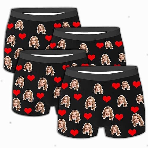 Hugsly Custom Boxers with Face Personalized Boxers for Men Boyfriend Father Husband Valentine's Birthday - Image 1