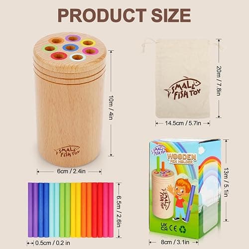 Montessori Toys for 1-3 Year Old: Wooden Learning Color Sorting Toys for Toddlers Age 1 2 3, Fine Motor Developmental Infants Sensory Matching Games, Busy Board 18 month old Baby Boys Girls Gifts - 8 colors thumbnail 3
