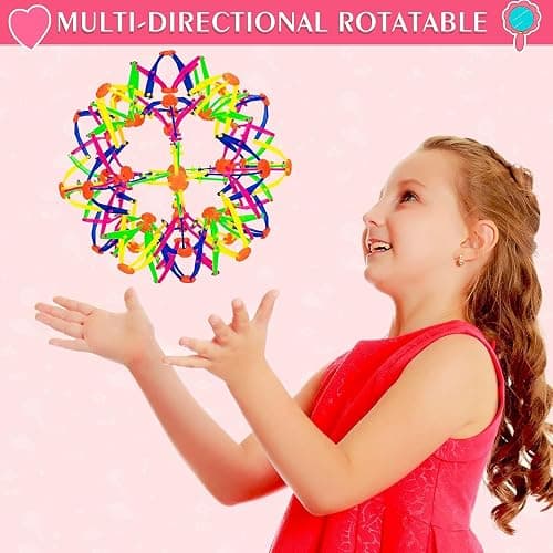 2PCS Expandable BreathingColorful Inflatable Ball Expandable Magic Ball - Stress Reliever Fidget Toys - Breathing Magic Collapsible Ball Toys for Kids & Adults Stress Needs - for Yoga,ADHD (2PCS) thumbnail 2