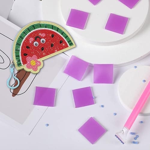 FEBSNOW 60Pcs Painting Glue Clay DIY Diamond Embroidery Wax Tool Set | Diamond Art Wax Pads, Purple Color Putty, Wax Refills for Crafters, Diamond Art Painting Accessories and Tools thumbnail 7