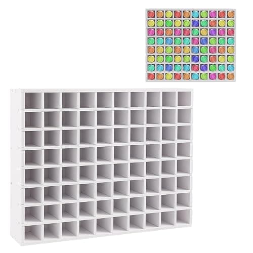 80 Grids Paint Organizer, Wall Mountable Craft Paint Storage Rack, Paint Bottle Holder Stand for 2 oz Bottles, Paint Holders for Craft Room Organization - Image 1