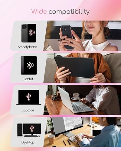 Portable Printers Wireless for Travel, A285M Bluetooth Inkless Thermal Printer Support 8.5" X 11" & A4 Thermal Paper, Small Mobile Printer Compatible with iPhone Android Laptop for Home Receipt, Pink thumbnail 2