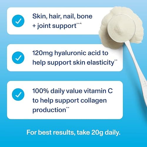 Vital Proteins Collagen Peptides Powder Advanced with Hyaluronic Acid & Vitamin C, 20oz Collagen Protein, Unflavored, 27 Servings thumbnail 7