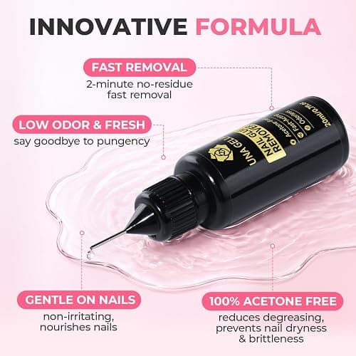 UNA GELLA 15g Nail Glue for Press On Nails with 20ml Nail Glue Remover Kit | Quick Dry Semi Solid Glue, No U V Lamp Needed, Non-Acetone Gentle Remover, Strong Hold Nail Tips Glue Gel, for DIY Manicure thumbnail 4