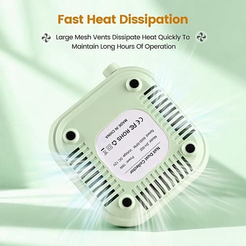 JODSONE Mini Nail Dust Collector PocketSized 6000RPM Powerful Suction Portable Nail Salon with 30 Filters Green thumbnail 9