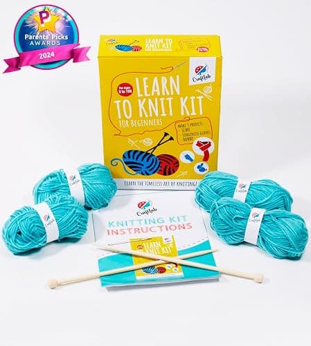 CraftLab Knitting Kit for Beginners, Kids Adults Seniors Includes All Knitting Supplies: Wool Yarn, Knitting Needles, Yarn Needle and Instructions – Fantastic DIY Gift Learn to Knit Arts & Crafts Kit thumbnail 2