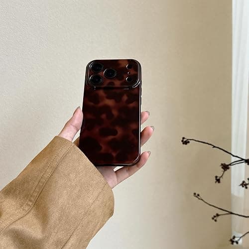 Reezaddin Aesthetic Tortoise Shell Phone Case for iPhone 17 6.3in,Retro Cool Girl Leopard Print Brown Amber Trendy Full Camera Protective Cover for iPhone 17 6.3" thumbnail 8