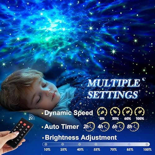 Star Projector, 15 Sounds & 15 Colors & Bluetooth Speaker, Galaxy Light Projector for Bedroom, Star Lights for Ceiling Projector, Kids Night Light thumbnail 5