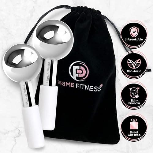 Ice Globes for Facials | Unbreakable Steel Cooling Roller | Cryo Sticks for Face | Massager for Face Neck & Eyes | Skin Care for Dark Circles, Puffiness, Wrinkles, Collagen Production (White) thumbnail 5