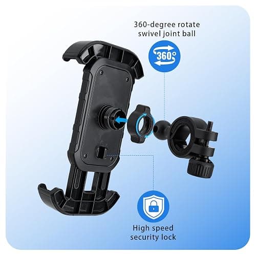 Runhike Phone Holder Compatible with Segway Ninebot-for Scooter,Bike,and Motorcycle,Shockproof and Anti-Shake,Handlebar Clamp,Black thumbnail 3