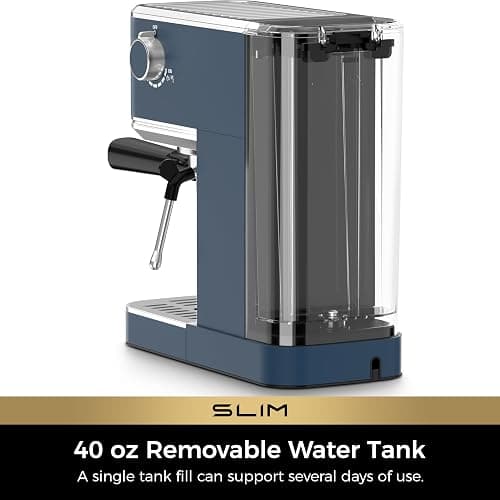 CHULUX Slim Espresso Machine with Milk Frother Steam Wand, 20 Bar Professional Italian Pump Espresso Coffee Machine for Home Cappuccino & Latte Maker, Navy thumbnail 8