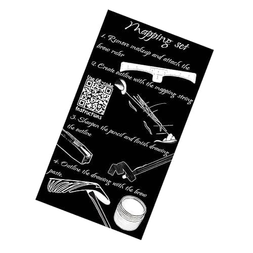 Eyebrow Mapping Kit with 30m White Mapping String, 15g White Brow Paste, 2 Eyebrow Brush Set, Microblading Pencil for Outlining, Pencil Shaper and Blades, 20 Brow Ruler Stencils + Instructions thumbnail 5