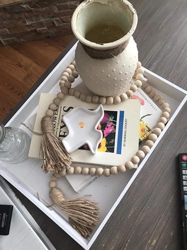 LSKYTOP 60 Inches Wood Bead Garland,Wooden Beads with Tassels,Farmhouse Beads Rustic Prayer Beads Boho Beads for Farmhouse Tiered Tray Coffee Table Mantel Decor (1 Pack) thumbnail 7
